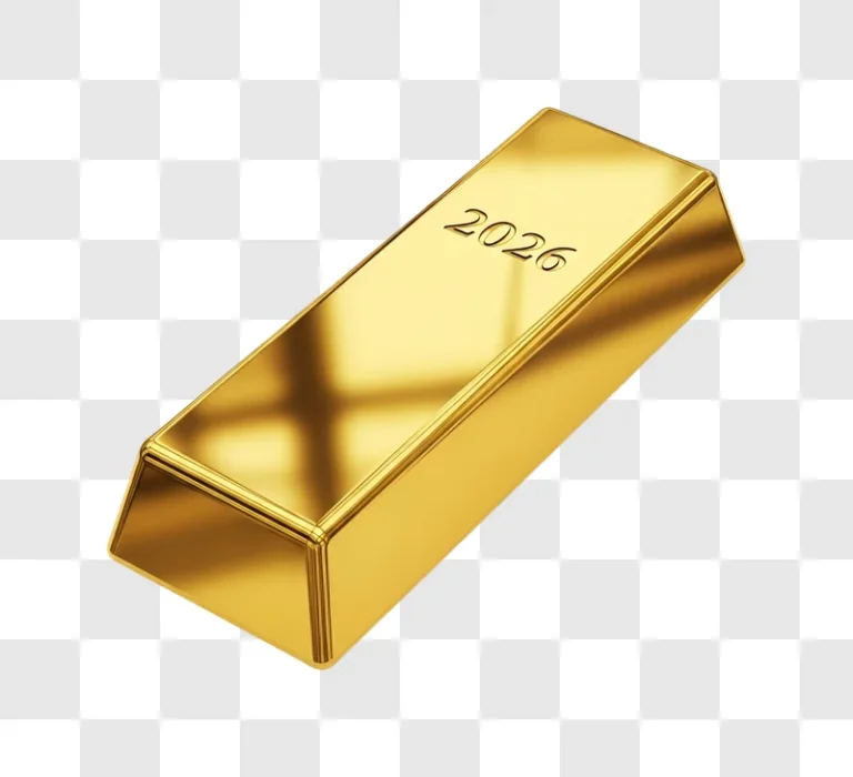 gold bar with year 2026 stamped