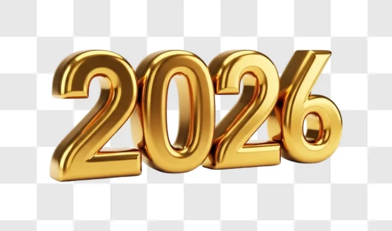 golden 2026 year number text