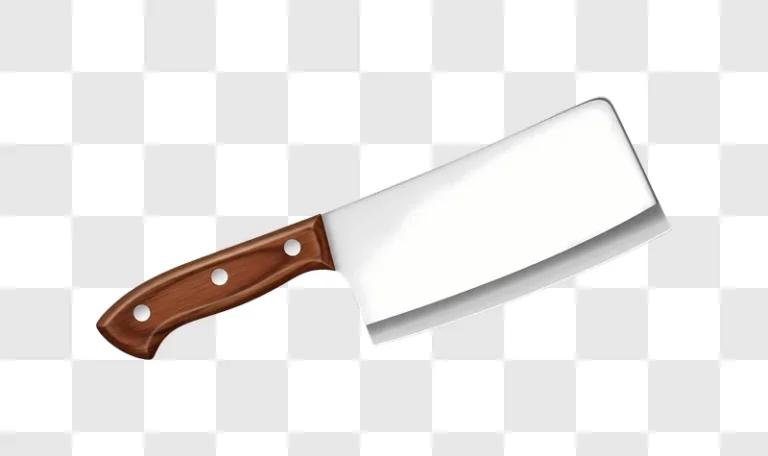 large meat cleaver with wooden handle