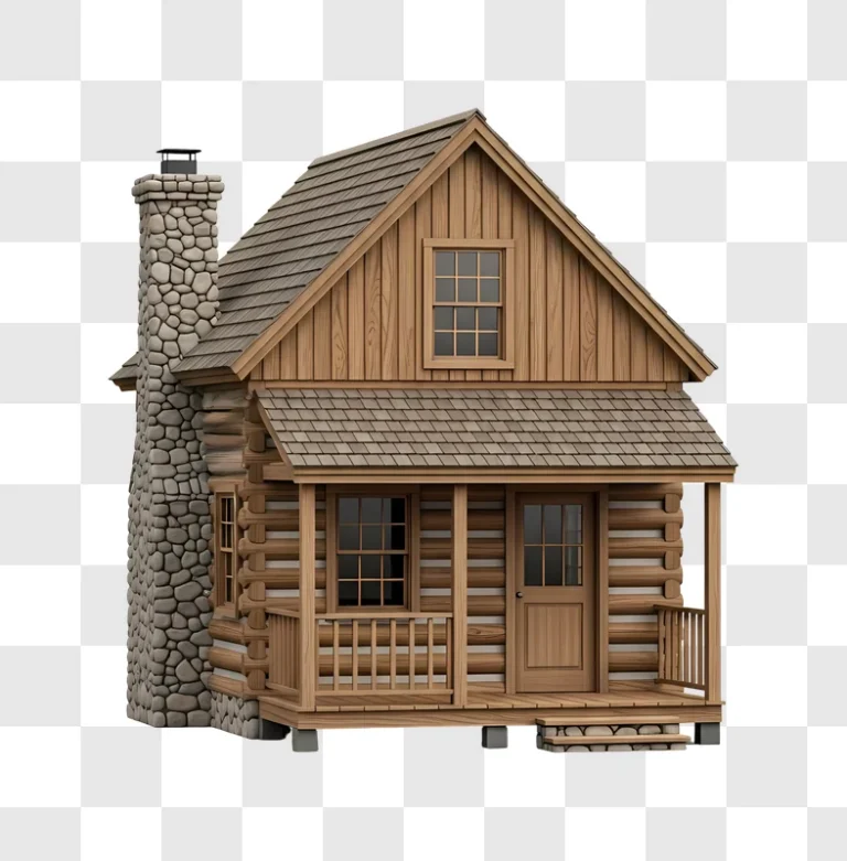 log cabin house with porch