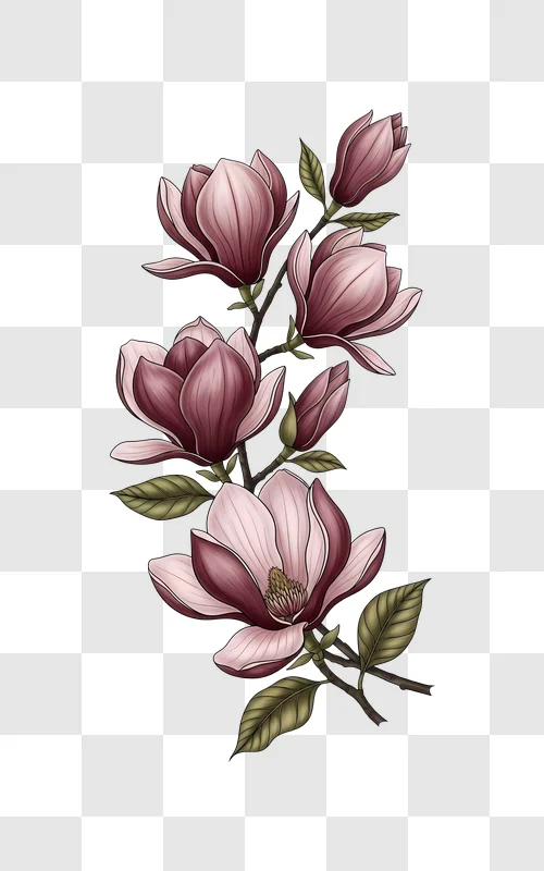 magnolia flowers on branches