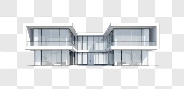 modern glass house facade with balconies