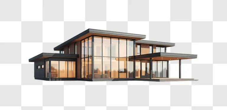 modern house with large windows