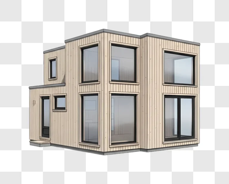 modern wooden prefab house exterior