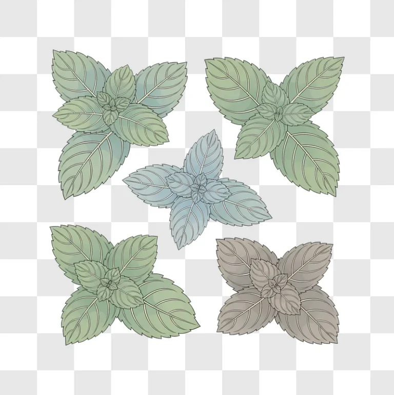 multiple basil leaves in various colors