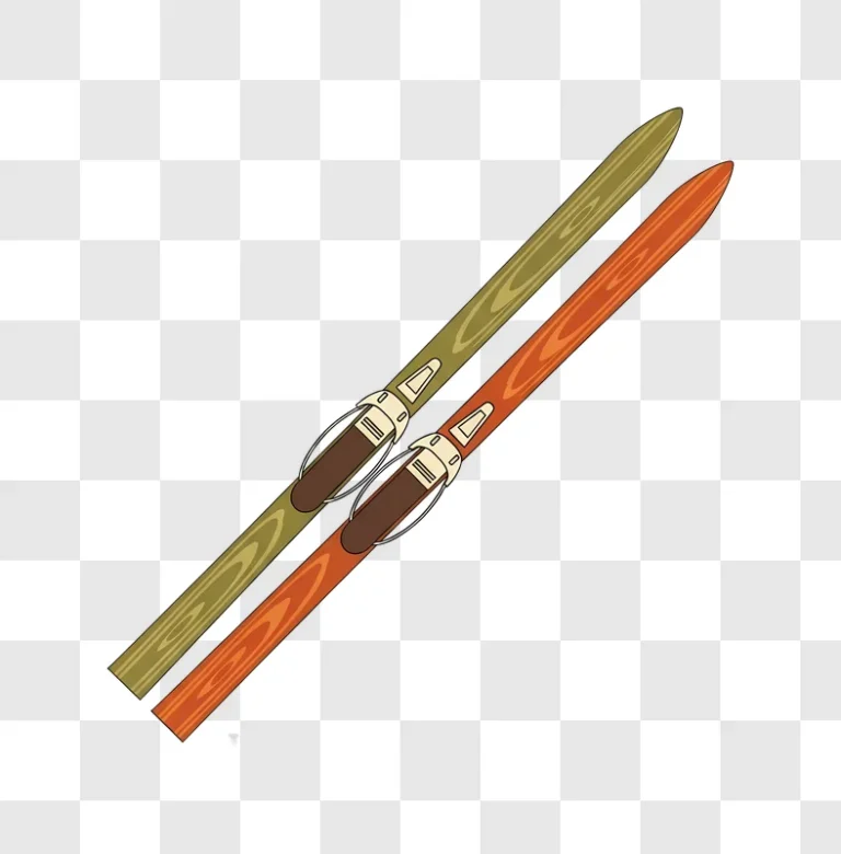 pair of old wooden skis on brown surface