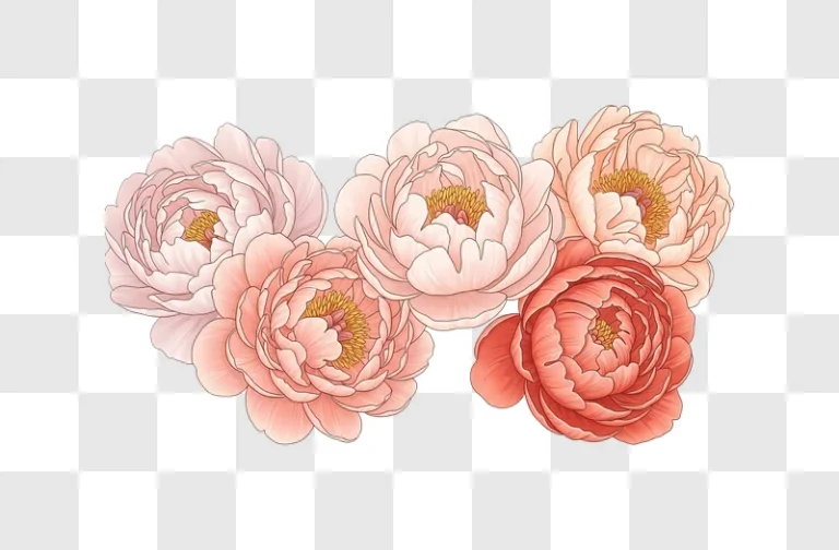 pink peony flowers in bloom