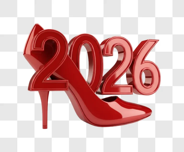 red high heel shoe with numbers