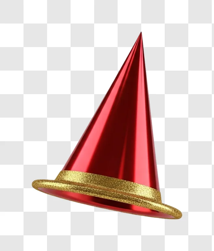 red shiny christmas party hat