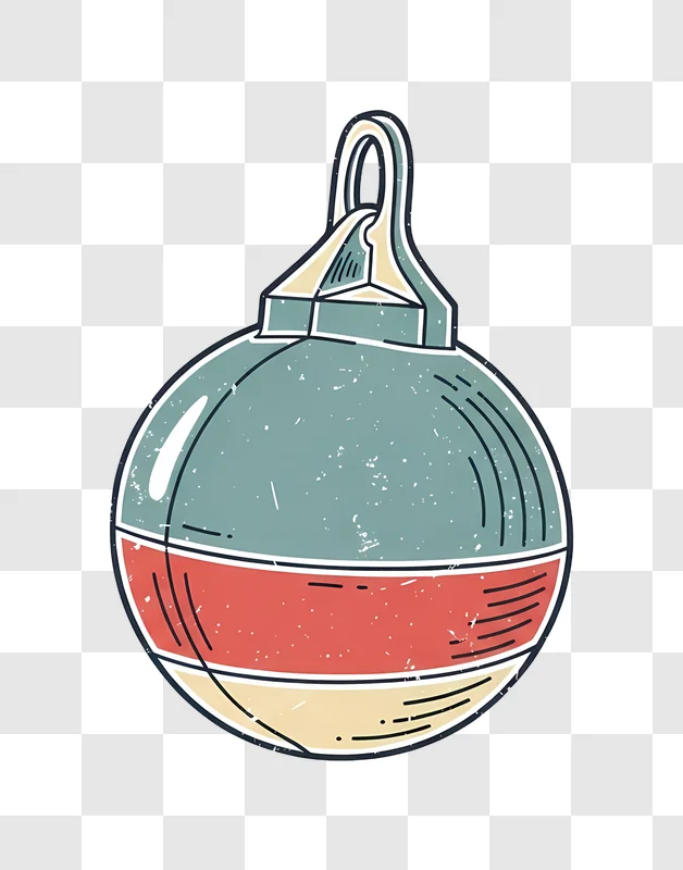 retro fishing bobber with colorful bands