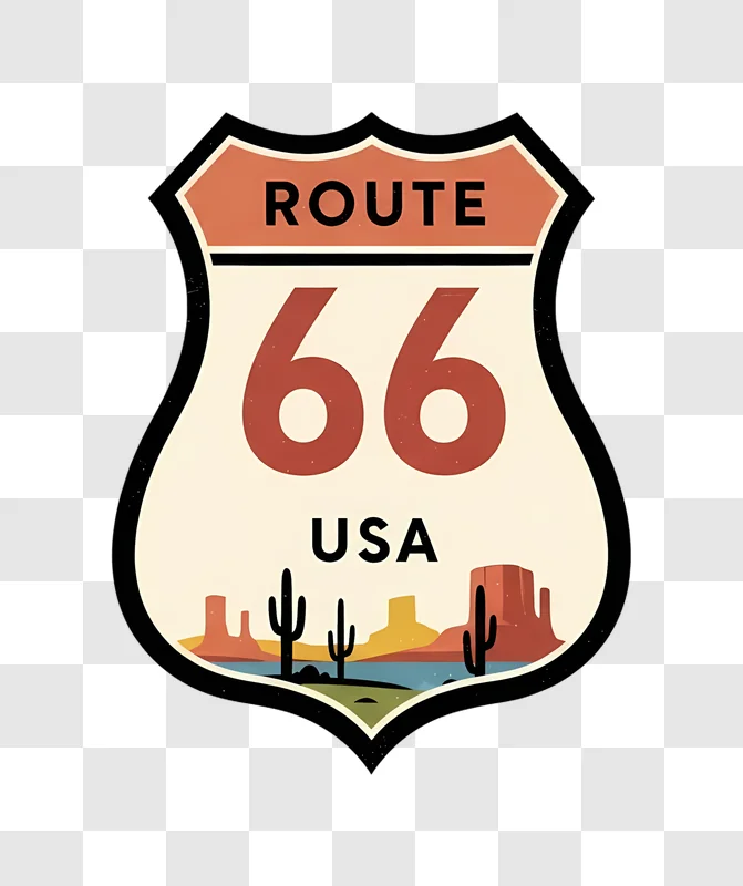 route 66 usa desert landscape sign