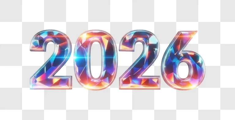 shiny 3d year number 2026