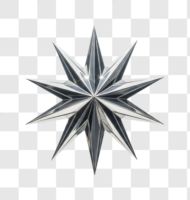 shiny metal star decoration object