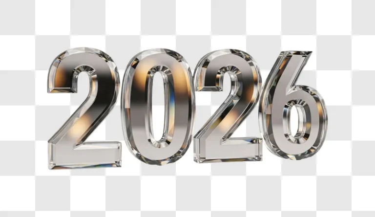 shiny metallic numbers for new year