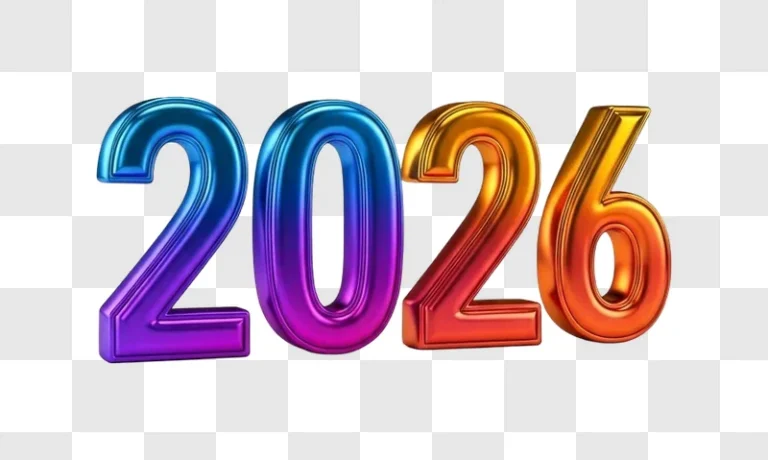 shiny rainbow 3d number 2026