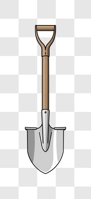 shovel with wooden handle clean