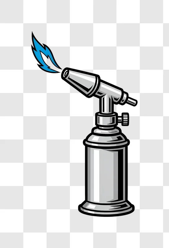 silver blow torch with blue flame
