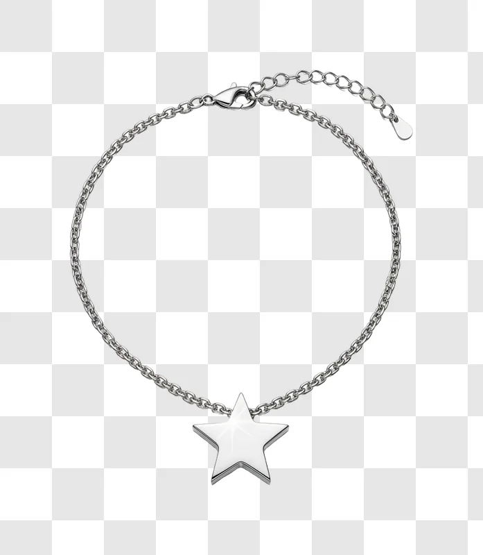 silver star shaped charm bracelet