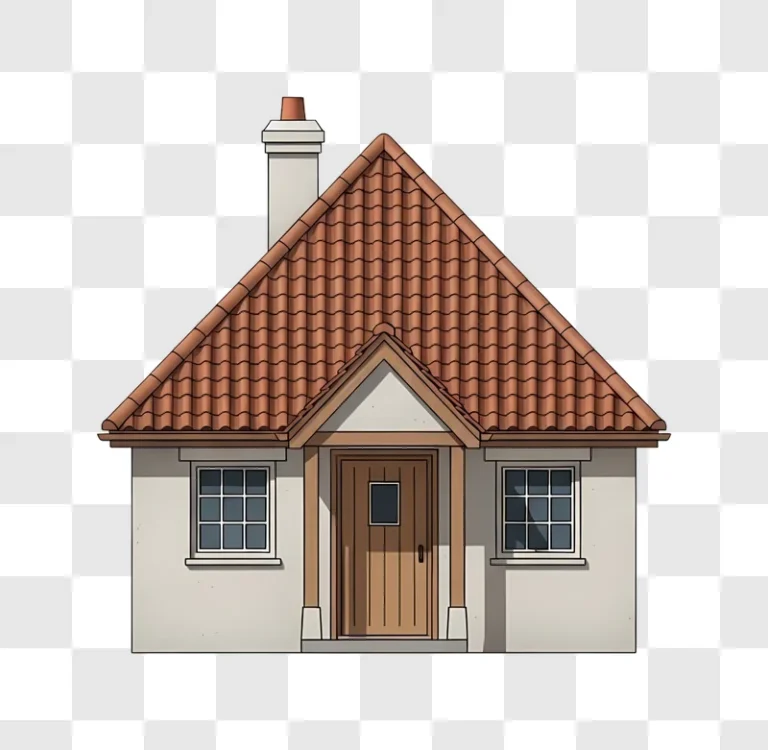 small cottage house front view