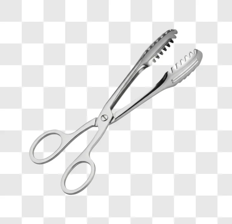 stainless steel kitchen tongs closeup