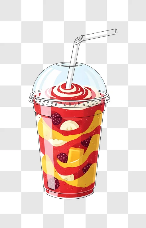 strawberry banana berry smoothie with swirl