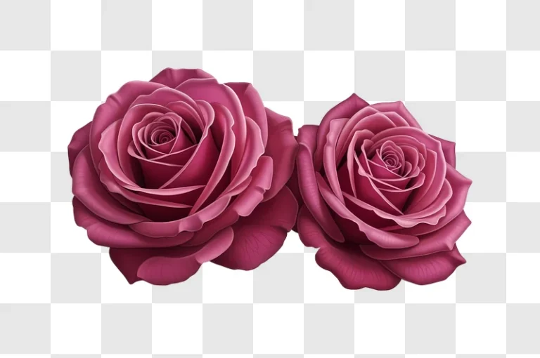 two pink roses side by side