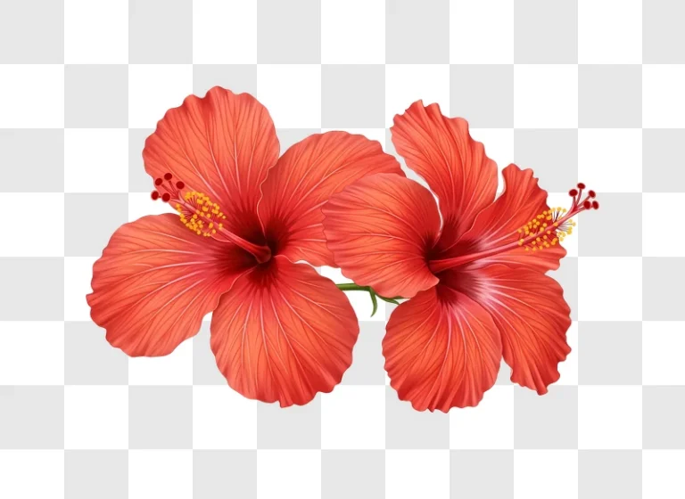 vibrant red hibiscus flowers closeup