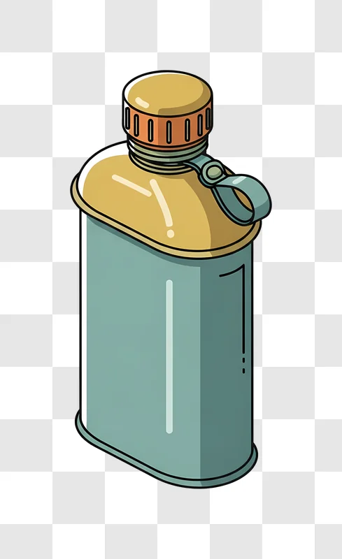 vintage flask with orange cap