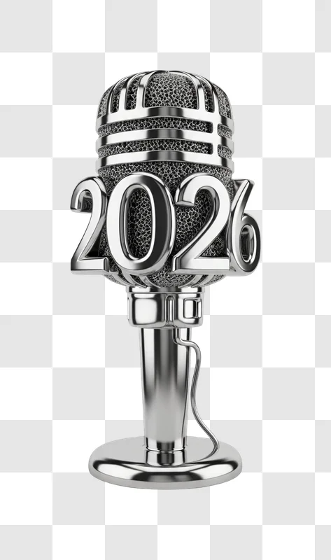 vintage microphone with silver details