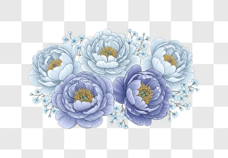 watercolor blue flowers arrangement