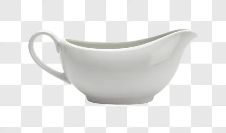 white ceramic sauce boat isolated