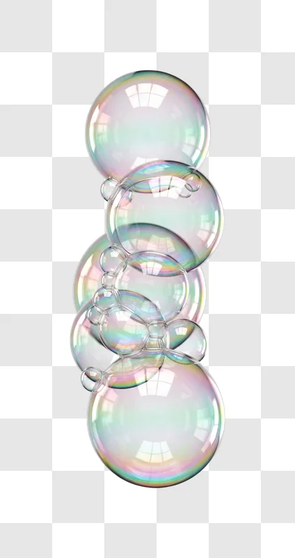 a bunch of iridescent soap bubbles