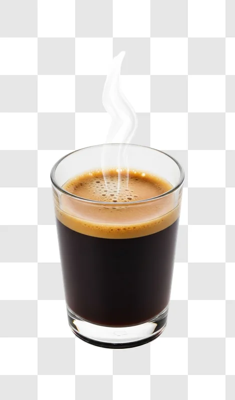 a glass of espresso coffee