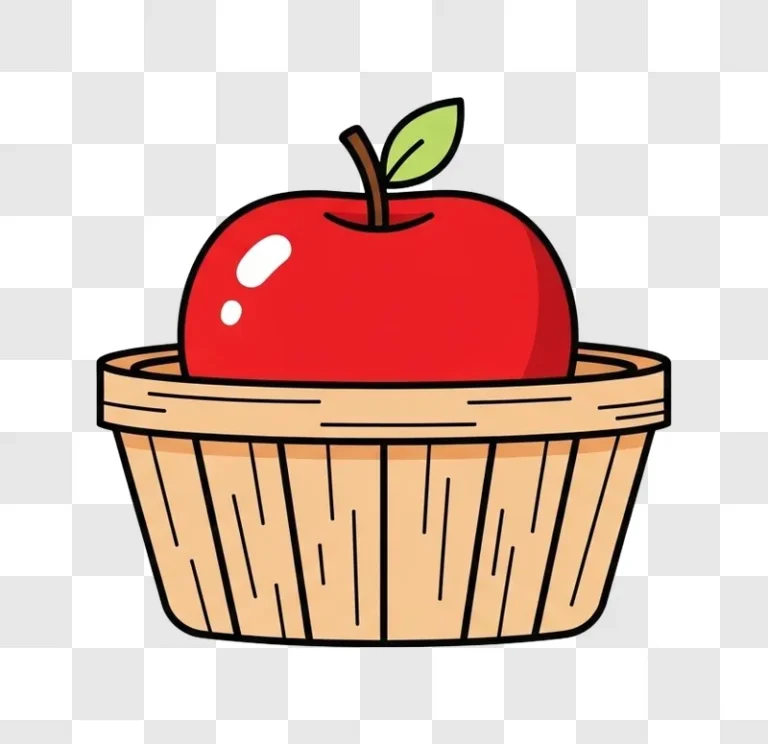 a red apple in a basket