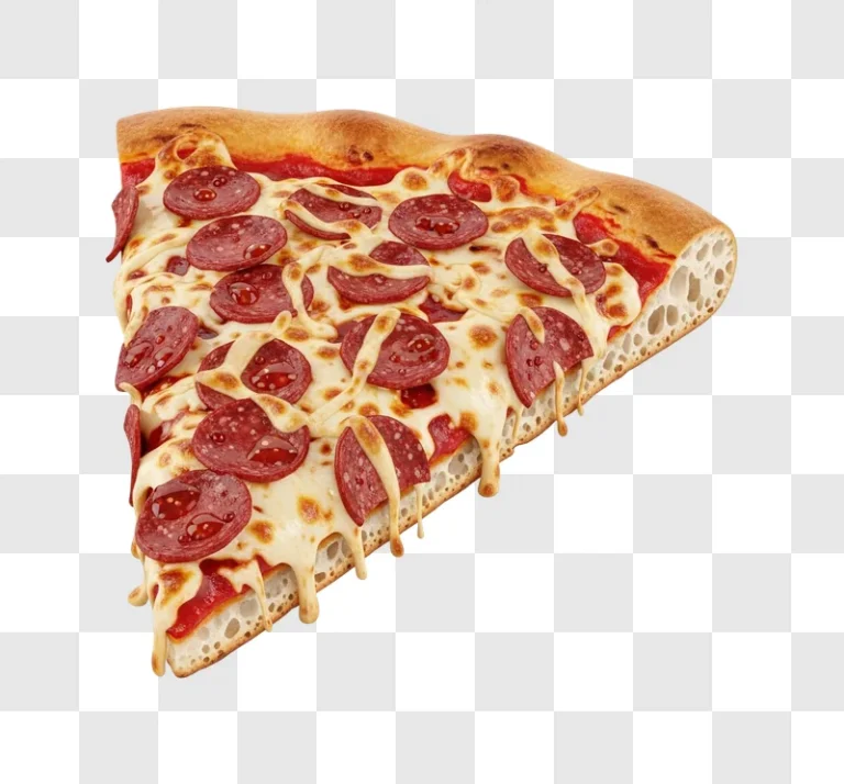 a slice of pepperoni pizza