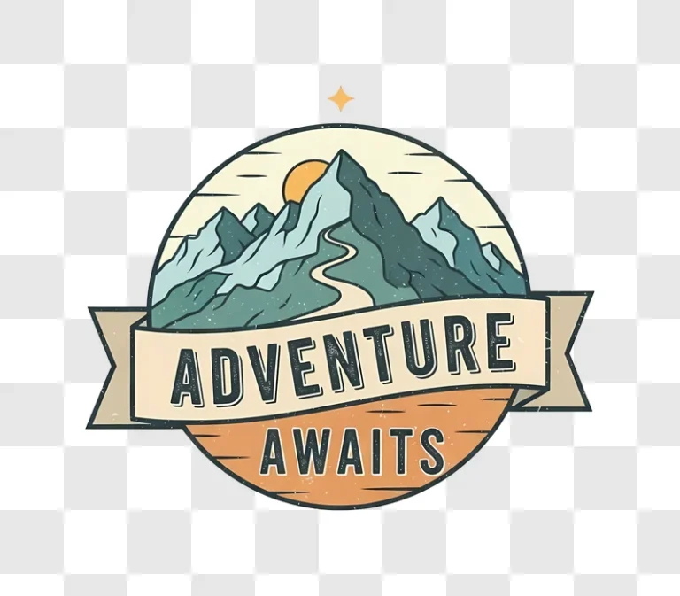 adventure awaits mountain emblem