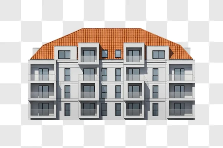 architectural rendering of modern apartment building