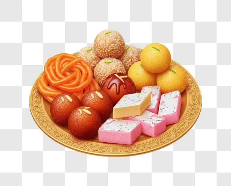 assorted indian sweets on plate