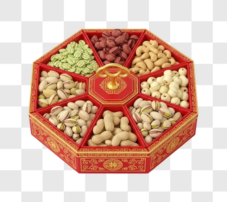 assorted nuts in decorative box