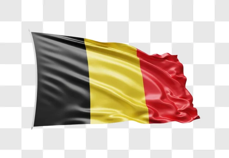 belgian flag waving in the wind