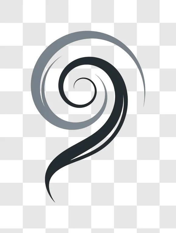 black and grey spiral design element