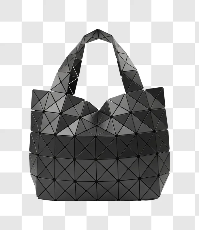 black geometric patterned handbag closeup