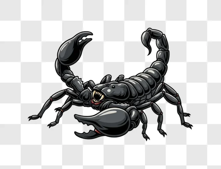 black scorpion with raised tail