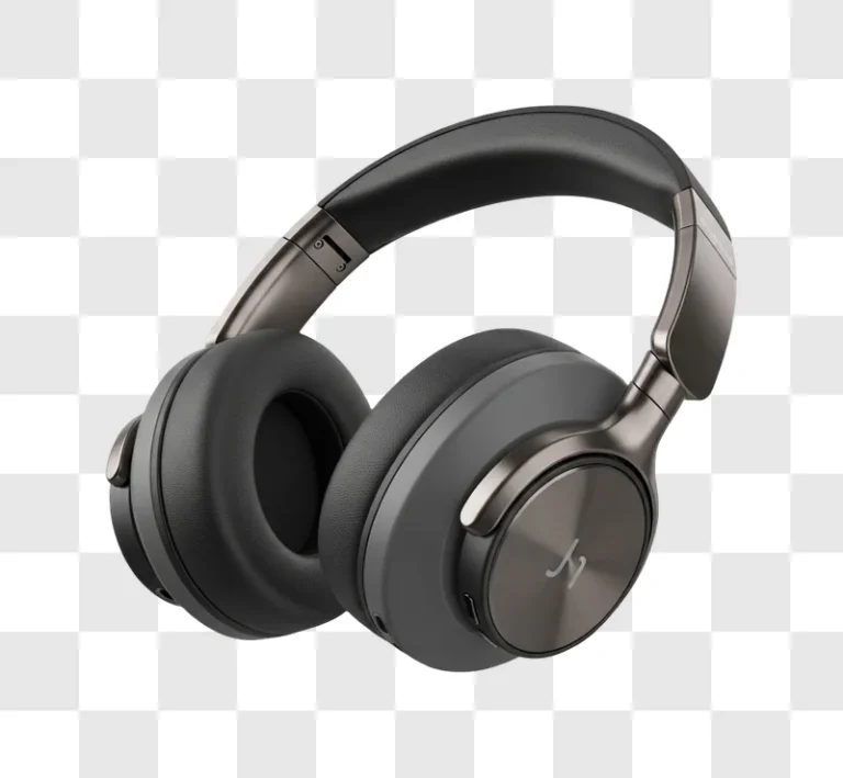 black wireless over ear headphones