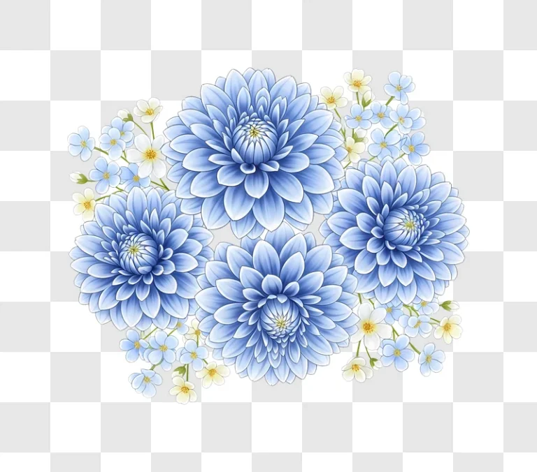 blue chrysanthemum flowers closeup