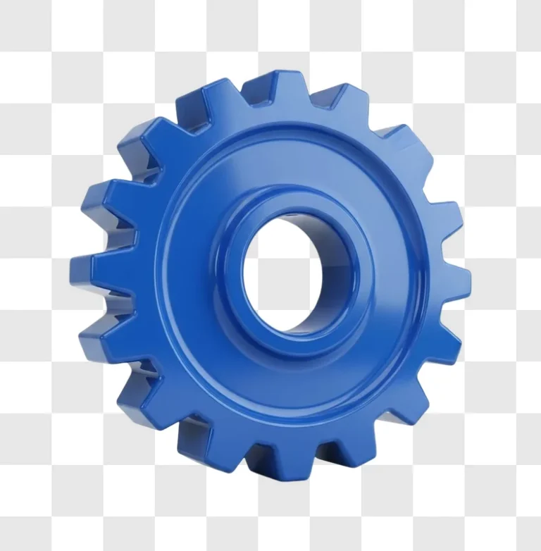 blue cogwheel with circular hole