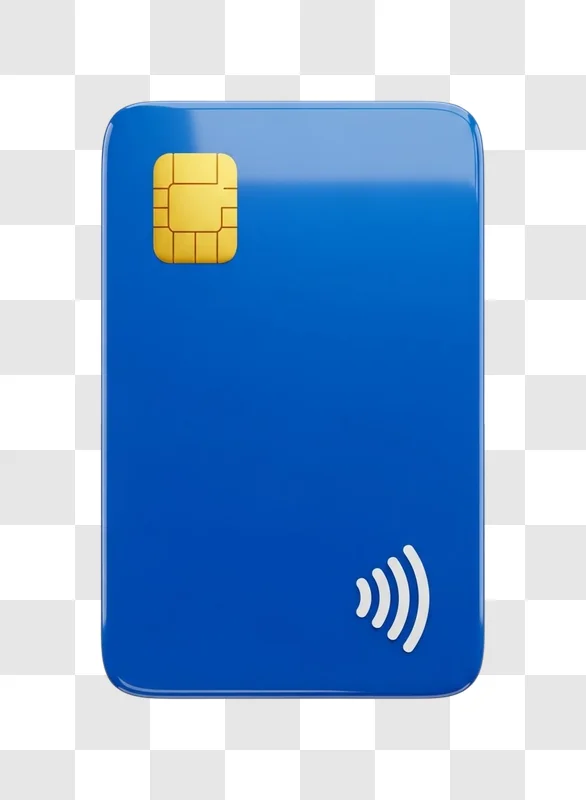 blue contactless payment credit card