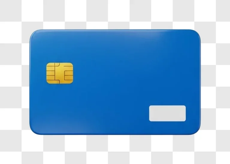 blue credit card with gold chip
