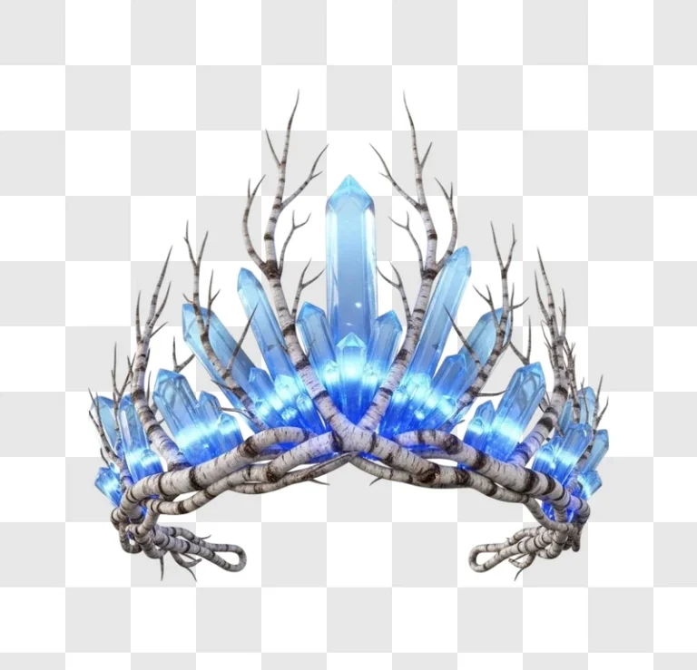 blue crystal crown with branches