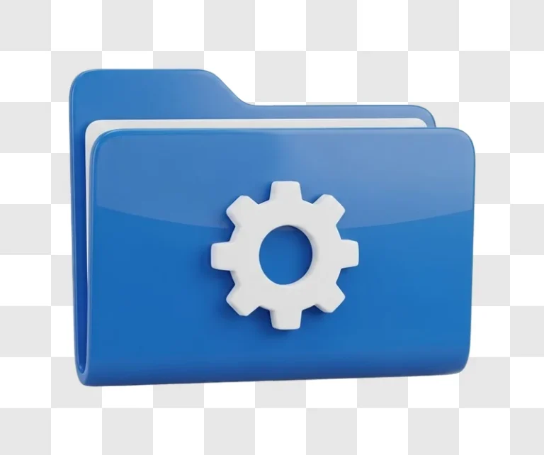 blue folder with gear icon